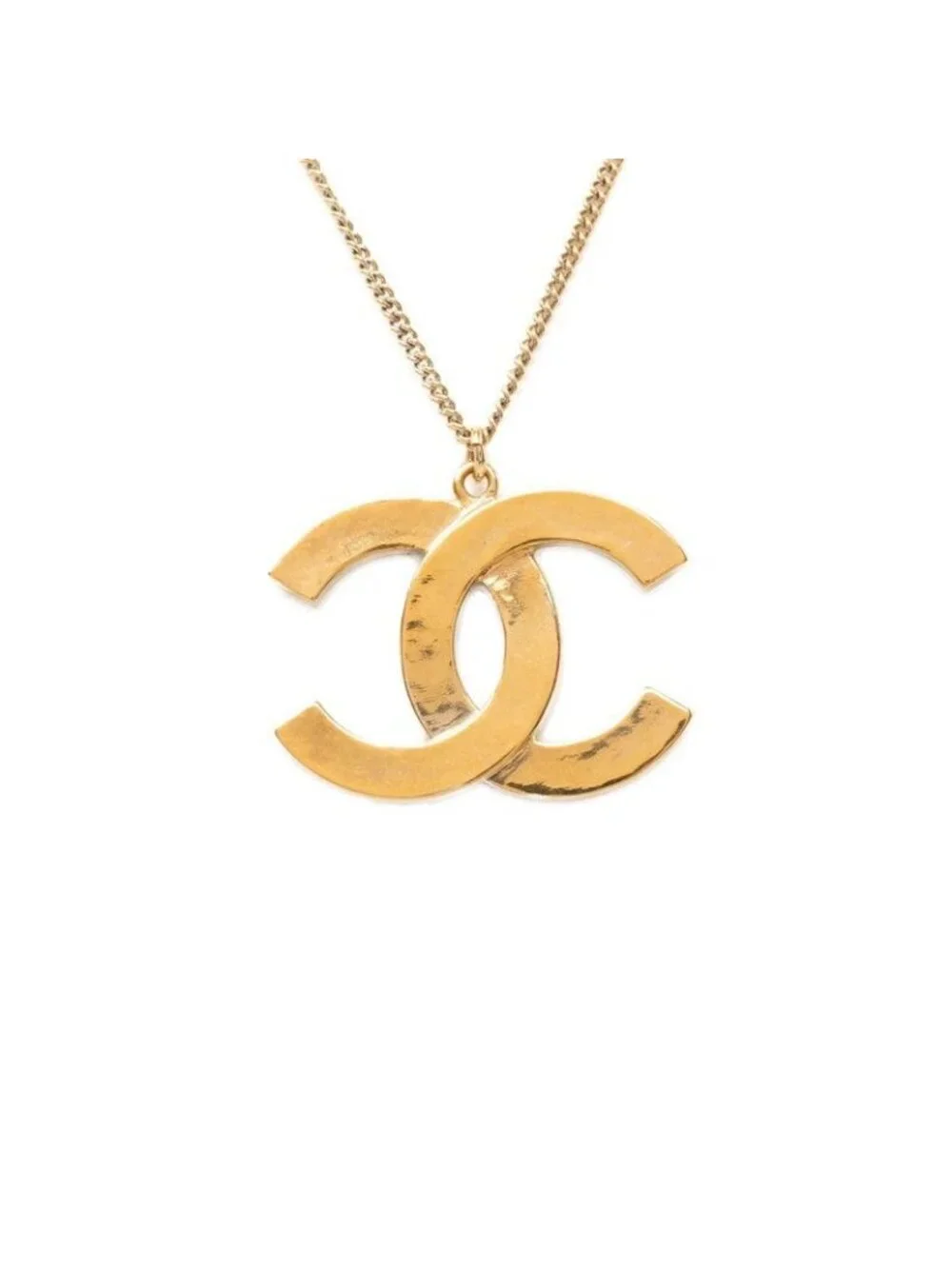 Chanel CC Logo Chain Pendant Gold Plated Rhinestone
